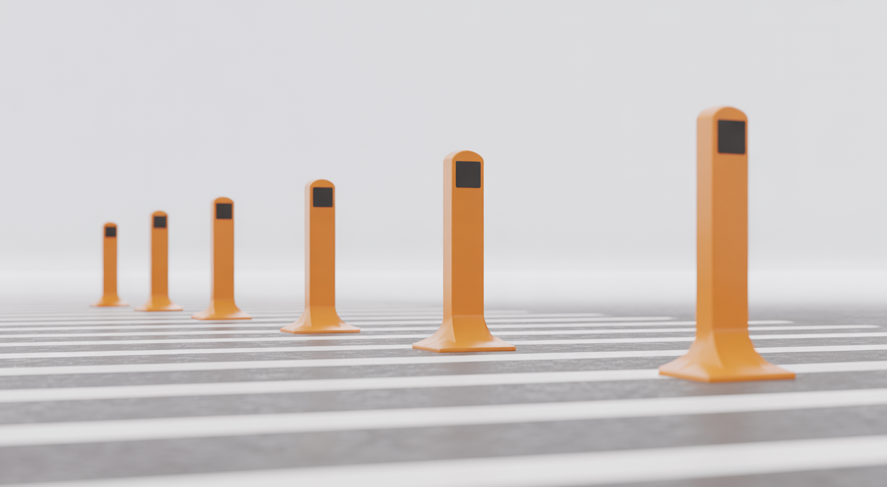 Flexible Sign Post Bollards in a Canadian Parking Lot